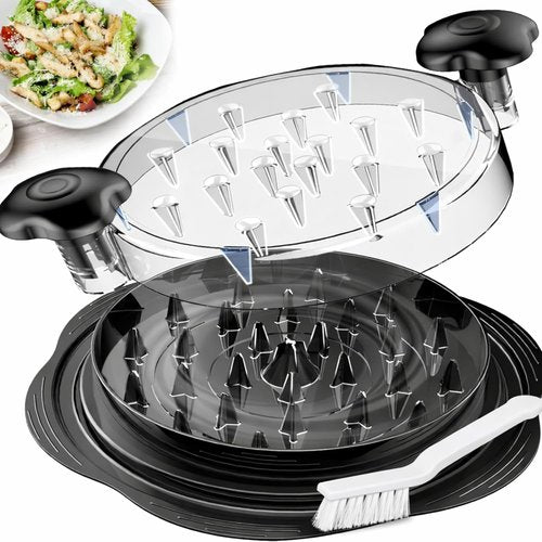 Chicken Shredder Tool Twist - Large BPA-Free Meat Shredder with Ergonomic Handle & Anti-Slip Base, Black