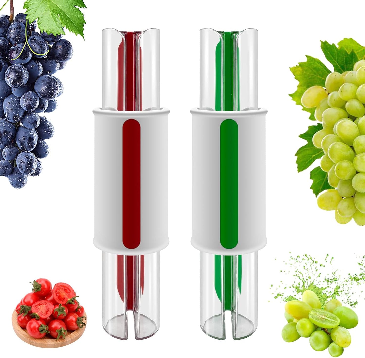 Tomato Slicer - Multi-Function Grape Cutter & Small Fruit Slicer | Green Kitchen Accessory