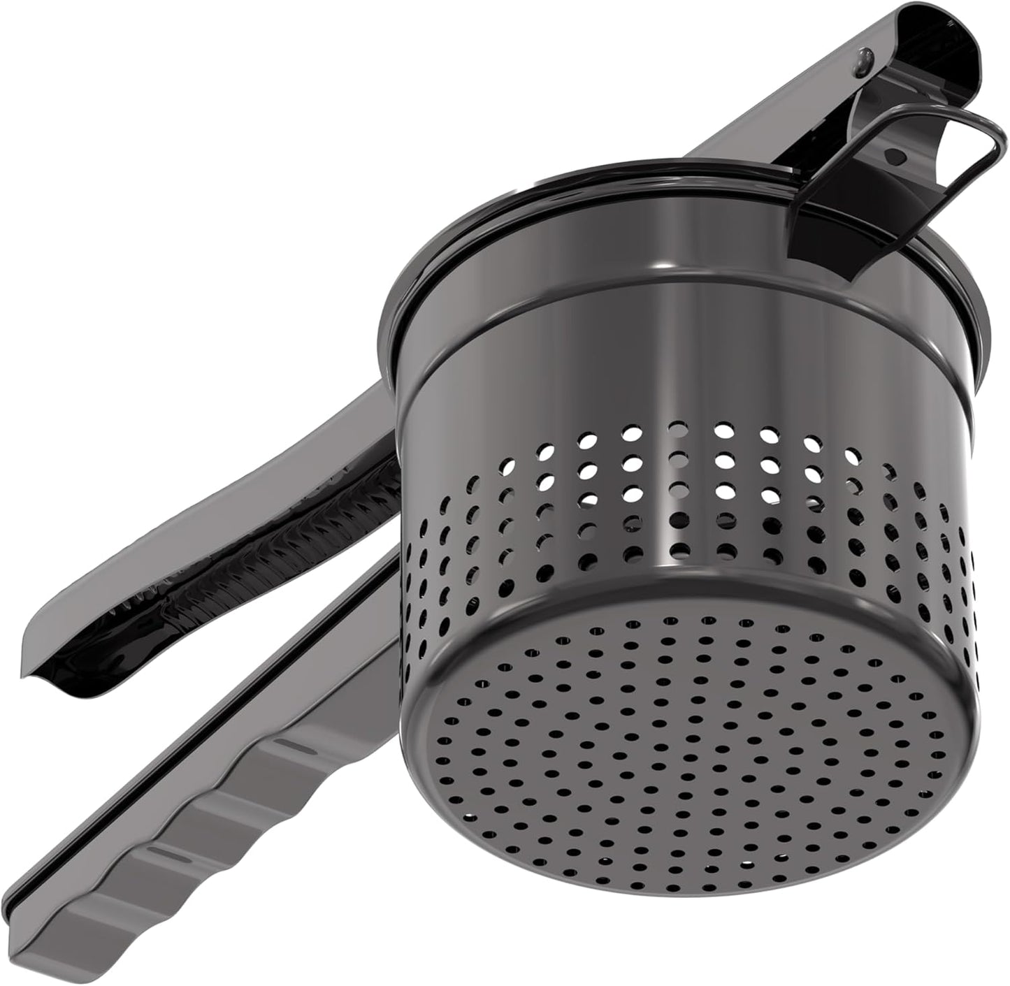 Livilord 15oz Potato Ricer - Heavy Duty Stainless Steel Masher with Ergonomic Handle | Black