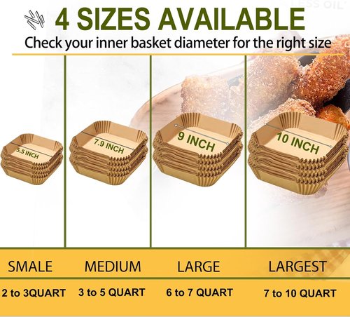 Instant Pot Vortex Plus Air Fryer Liners - 150 Pcs Disposable Parchment Paper, 7.9 Inches for 3-6QT