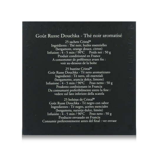 Goût Russe Douchka, Citrus Fruits-Flavoured Black Tea, Box of 25 Cristal® Teabags, Dammann Frère