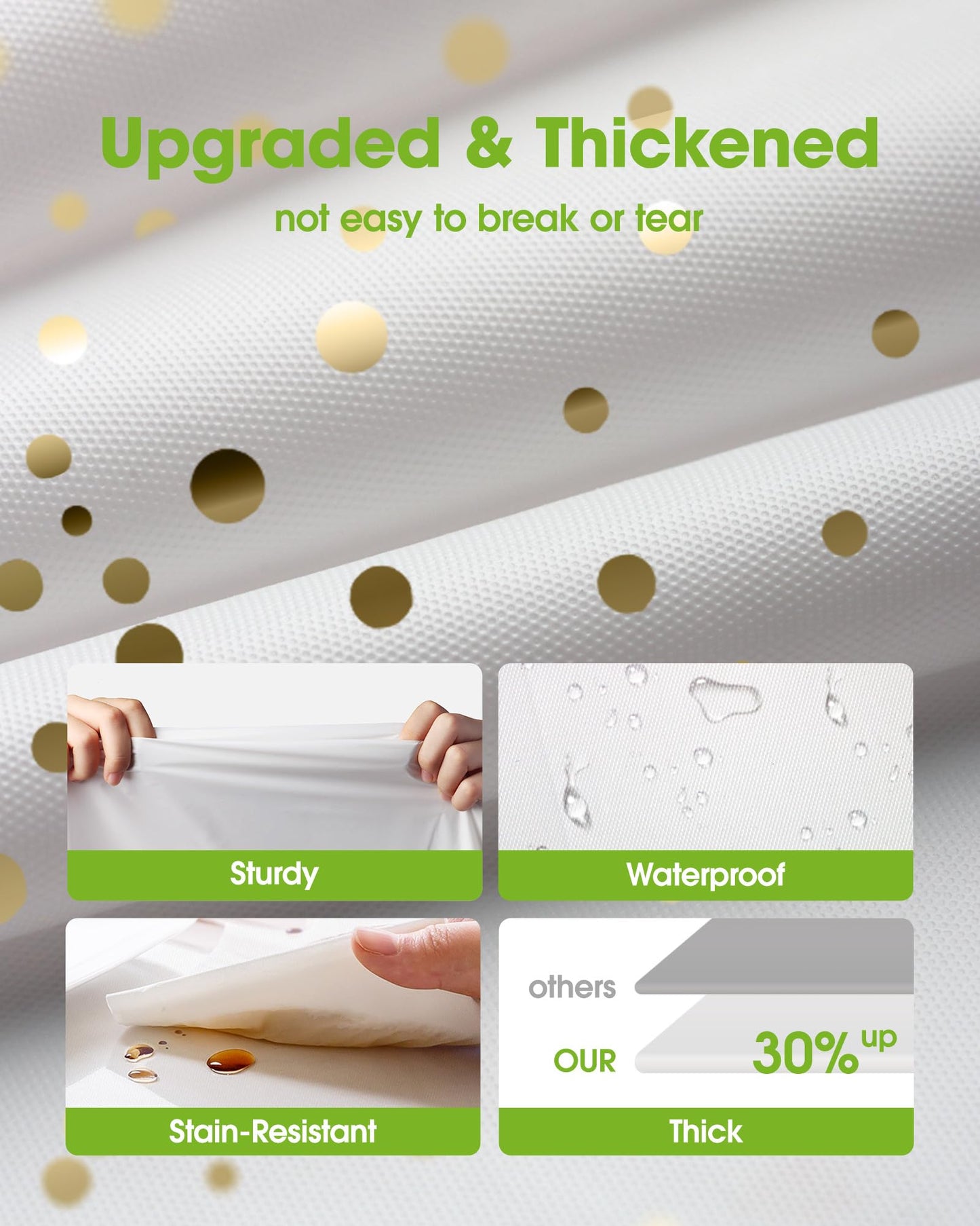 Pureegg Plastic Table Cloth Disposable 10 Pack, 54 x 108 Inch Table Cloths, Graduation Decorations Class of 2025, Graduation Tablecloths, Rectangle, Plastic Cover, Leakproof & Sturdy, White and Gold