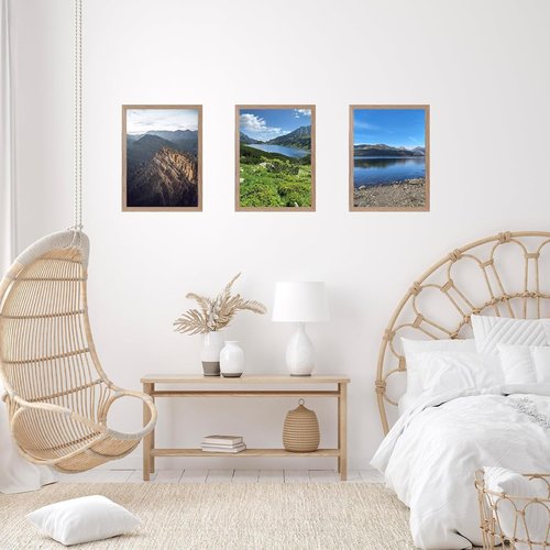 JCJMY 11x16 Rustic Brown Picture Frame - Versatile Wall Mounting for Horizontal or Vertical Display