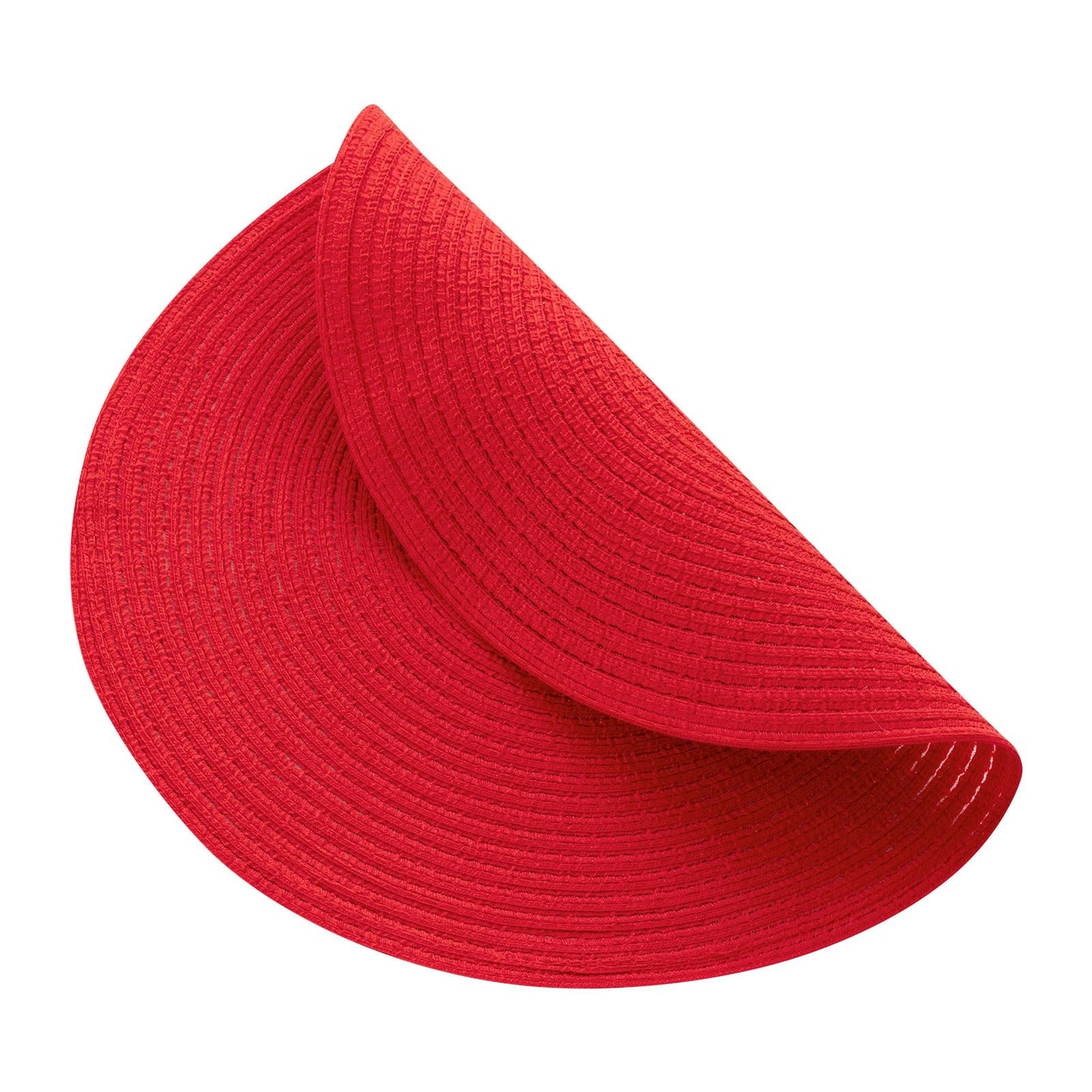 SHACOS 15 inch Round Placemats Set of 6 Braided Non Slip Washable Place Mats for Dining Tables Kitchen Table Mats Home Wedding Party Decor (Red, 6)