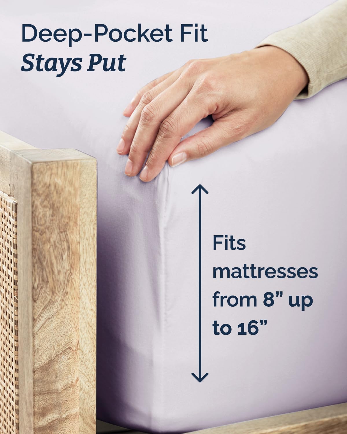 Skiennix Twin XL Sheet Set - Comfy Cooling 3-Piece Bedding - Deep Pocket, Wrinkle-Free - Light Lavender
