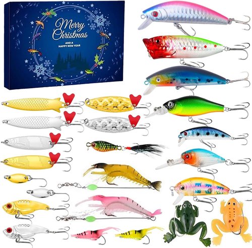 Fishing Advent Calendar 2025 - 24 Days of Premium Fishing Lures | Perfect Christmas Gift for Men