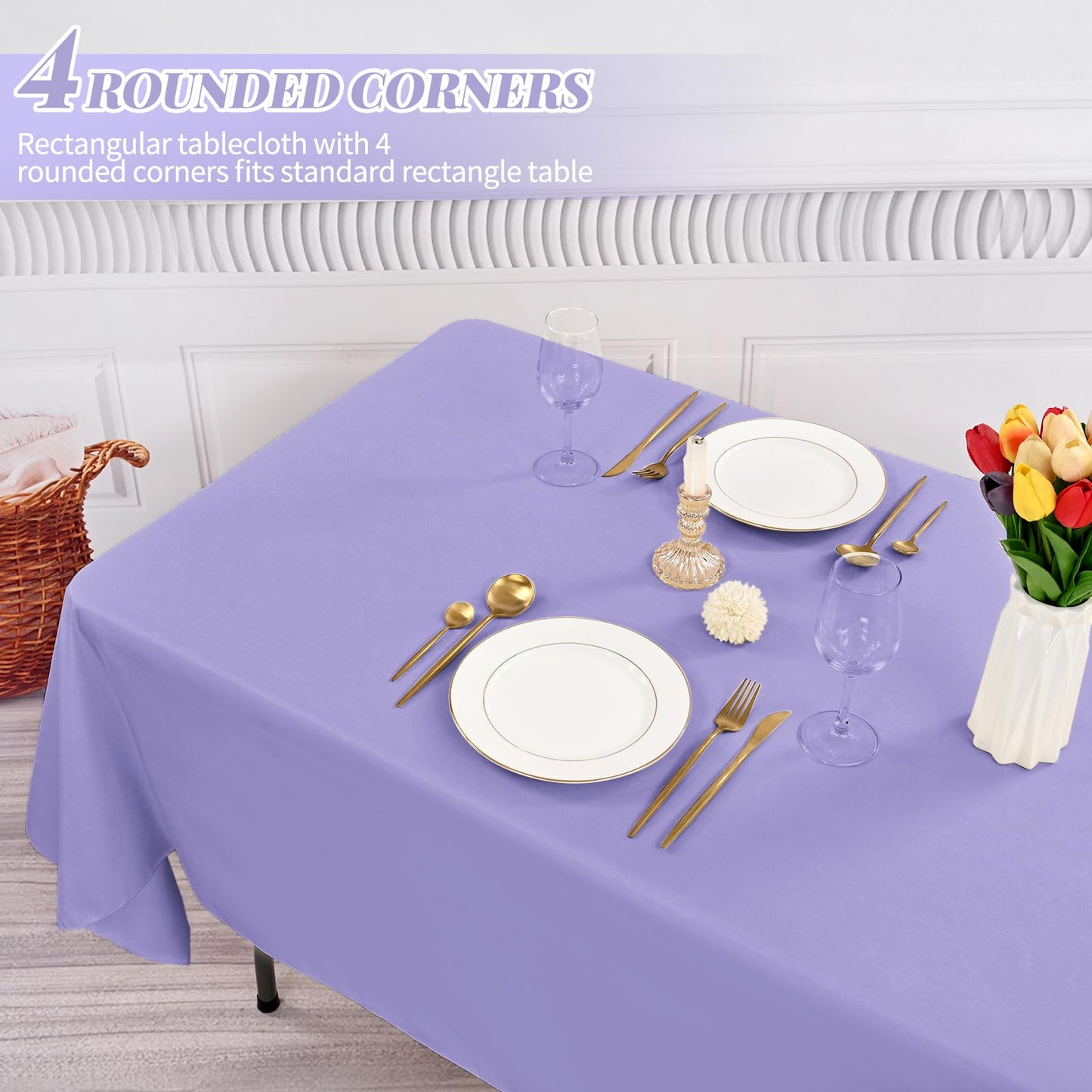 Fani 12 Pack 90 Inch Beige Polyester Round Tablecloths, Modern Style, Stain Resistant, Machine Washable, Perfect for Wedding, Banquet, Birthday Party, Camping, Everyday Use