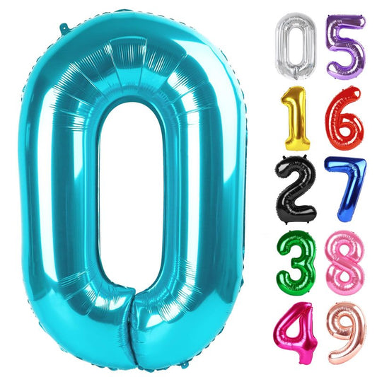 Light Blue Number 0 Balloon 40 Inch, 0 Balloon Number for 10th 20th 30th 40th 50th 60th Birthday Decorations, Light Blue Party Supplies