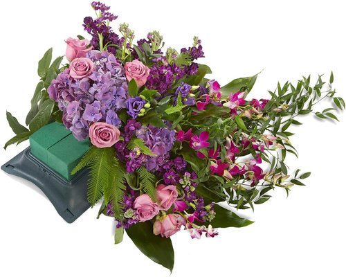 FloraCraft Floral Casket Saddle - Durable Green Plastic | 2.5" x 10.75" x 15" Size