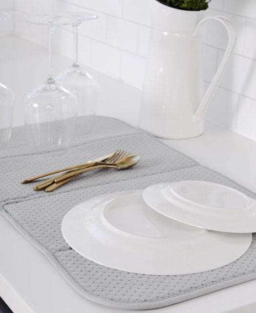 All-Clad Premium Reversible Dish Drying Mat for Kitchen: 16" x 28" Ultra-Absorbent, Long-Lasting, No Condensation, and Oversized for Large Pots and Pans - 1 Pack, Titanium