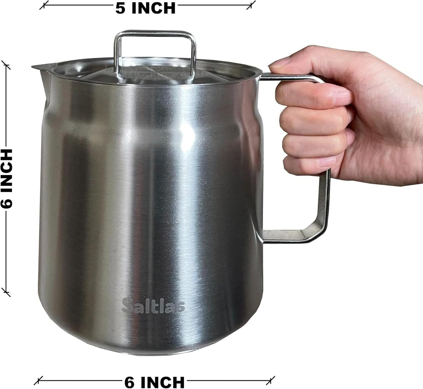 Saltlas 304 Stainless Steel Deep Fryer Pot - Double Bottom Design for Even Heating | 2L Capacity