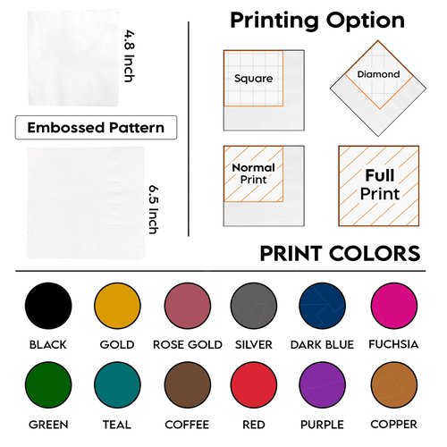 GODMERCH Personalized Wedding Cocktail Napkins - Custom Heart Floral Dinner Napkins for Bridal Shower, Mr Mrs Napkin, Customized Printed Cocktail Napkin for Engagement Table Décor Party Elegant