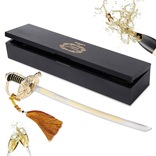 Resafy Champagne Saber Champagne Golden Handle Knife Champagne Sword Champagne Opener With Gift Case for Party Wedding