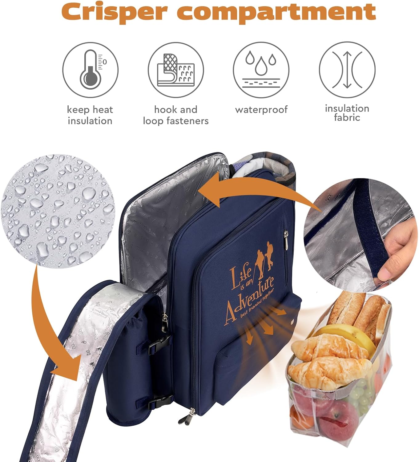 Couple Gifts 22L Picnic Basket Set, Grey Insulated Picnic Backpack for 2, Leak Proof Cooler Camping Gifts, Cool Bridal Shower Gifts Anniversary Engagement Wedding Gifts for Couples, Mr and Mrs Gifts