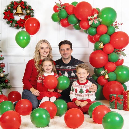 110Pcs Dark Green Balloons Latex Party Balloons 12 inch Round Helium Balloons for Dark Green Themed Christmas Green Balloon (with 2 Ribbons).