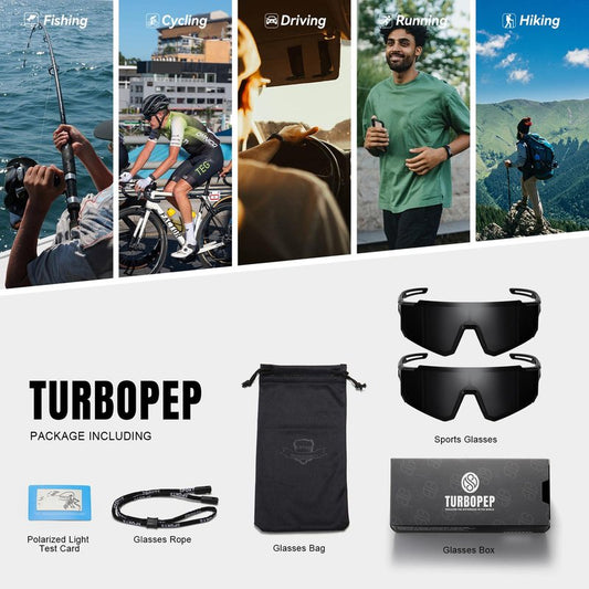 TURBOPEP Polarized Sports Sunglasses for Men and Women,Fishing Cycling Mountain Bike Baseball Sunglasses with UV Protection