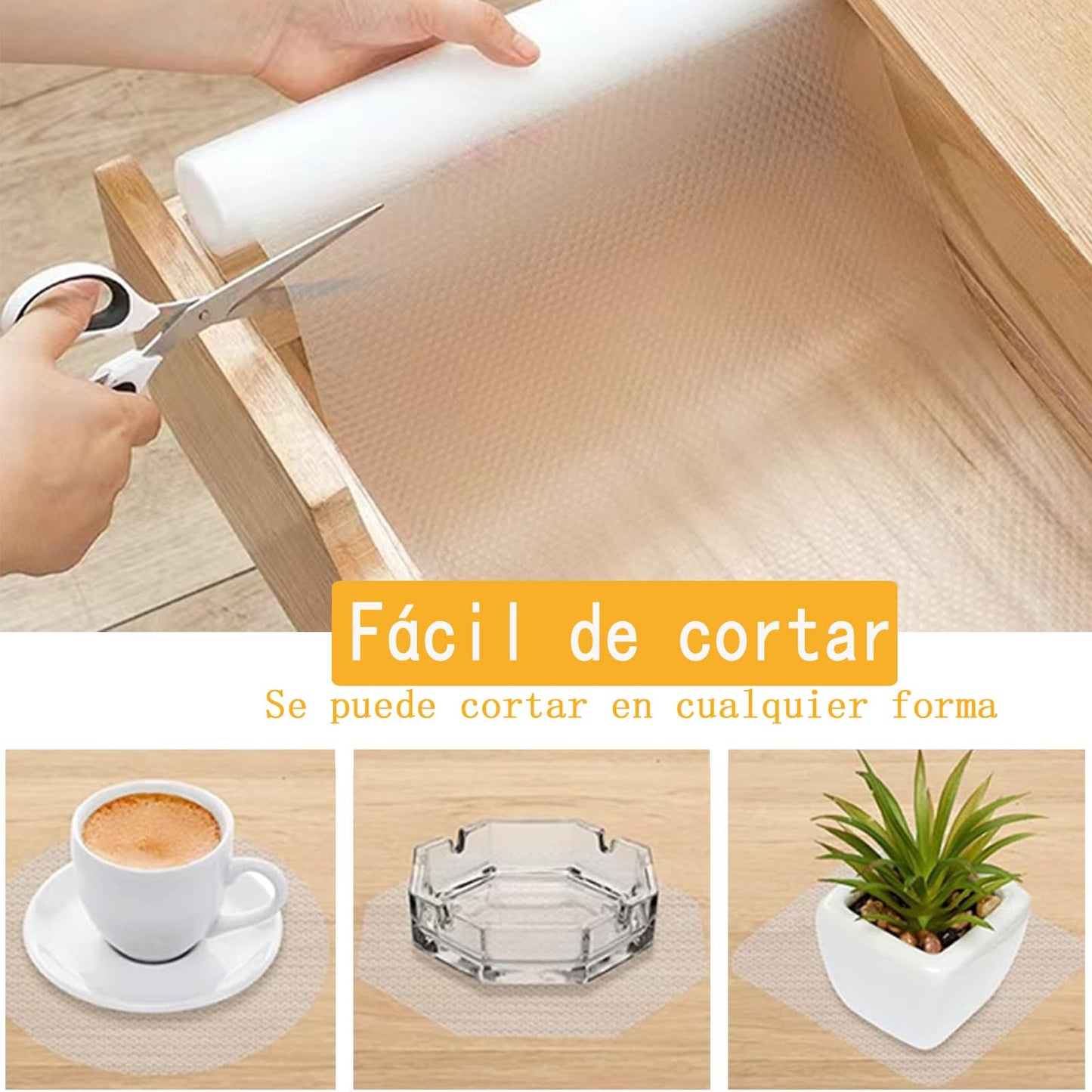 Wire Shelf Liner 12x197inchs Non-Adhesive Liner,EVA Kitchen Liner,Fridge Drawer Dressers Dining-Table Shoe Cabinet,Waterproof/Stain-Proof/Anti-Slip 12inch