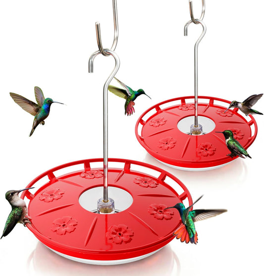 Kingsyard Hummingbird Feeders - 2 Pack 16 OZ with 6 Bee-Proof Ports | Easy to Refill & Clean Garden Décor