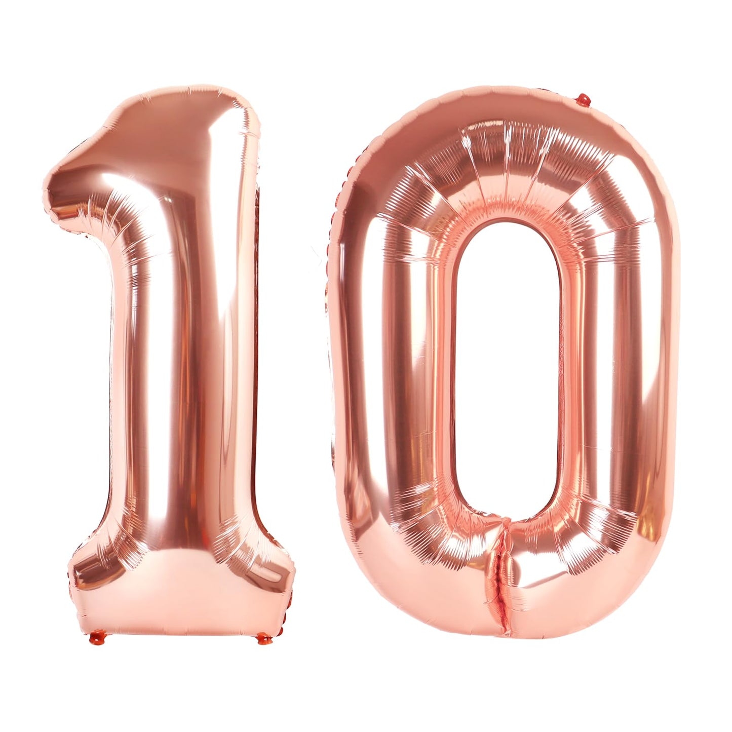 Rose Gold Number 10 Balloon 40 inch, 10 Number Balloons, 10th Birthday Decorations for Girls Boys, 10 Year Old Rose Gold Party Supplies