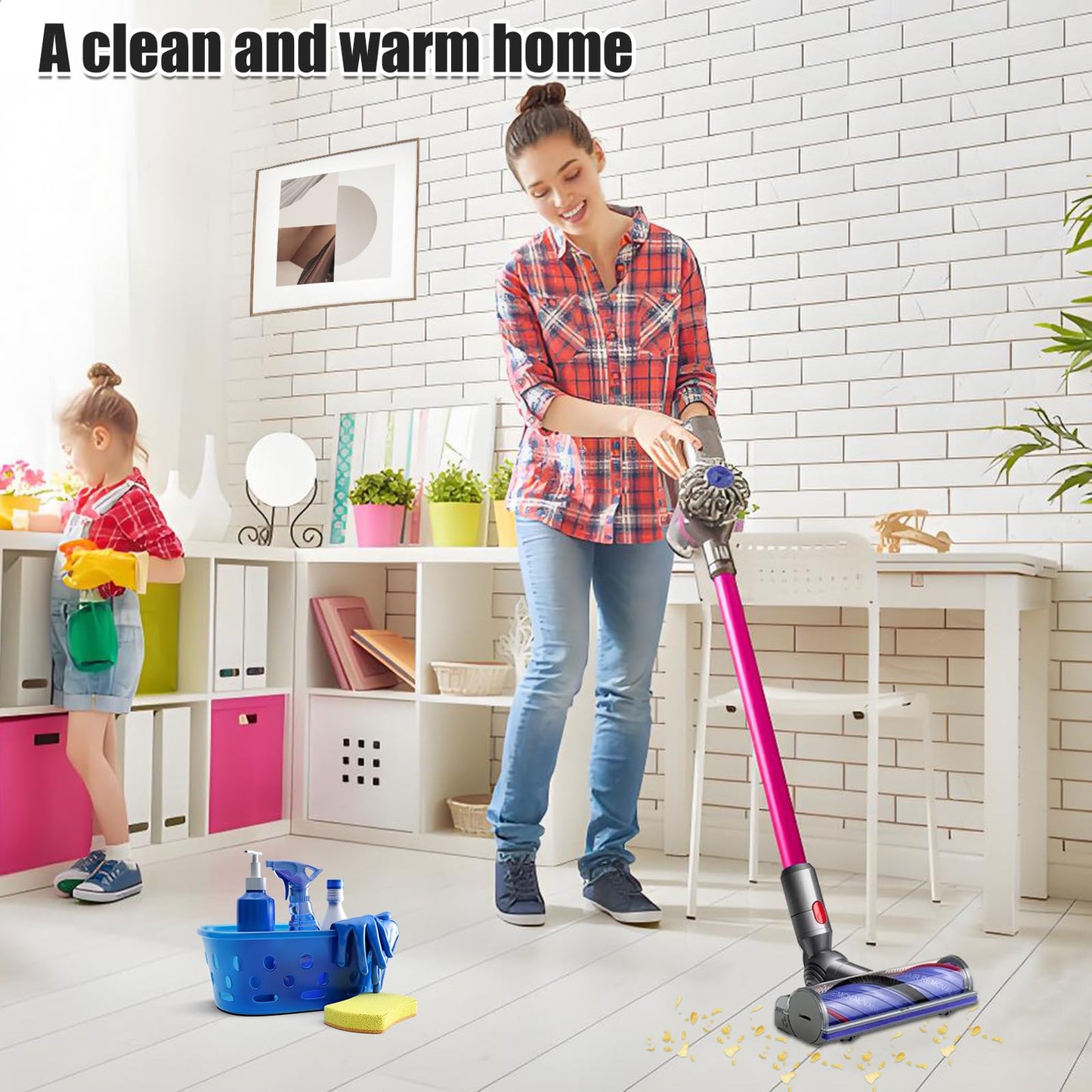 Upgrade Anti-Tangle Quick-Release Motorhead for Dyson V7 V8 V10 V11 V15 SV10 SV11 SV12 SV14 Vacuum Cleaner Replacement Direct Drive Cleaner Brush Head Replacement Parts for Hard Wood and Carpets