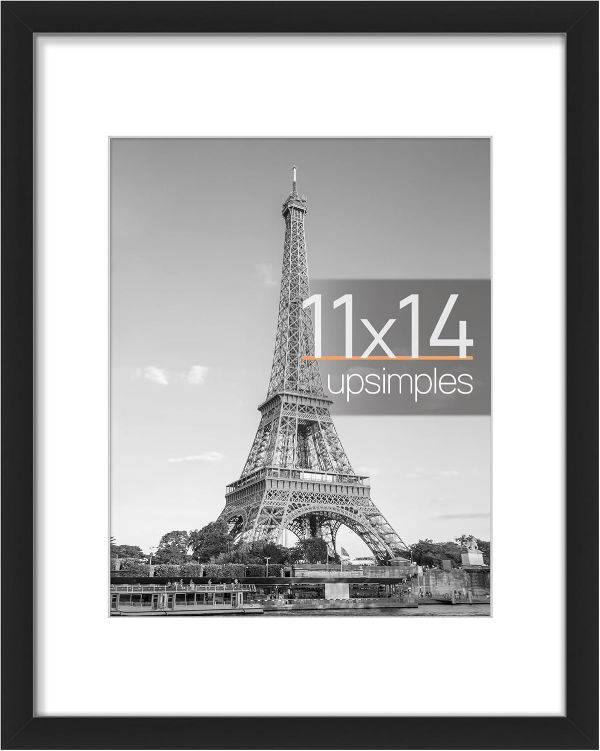 Upsimples 11x14 Picture Frame Bundle - 6 Pack Floating Wall Shelves in Brown