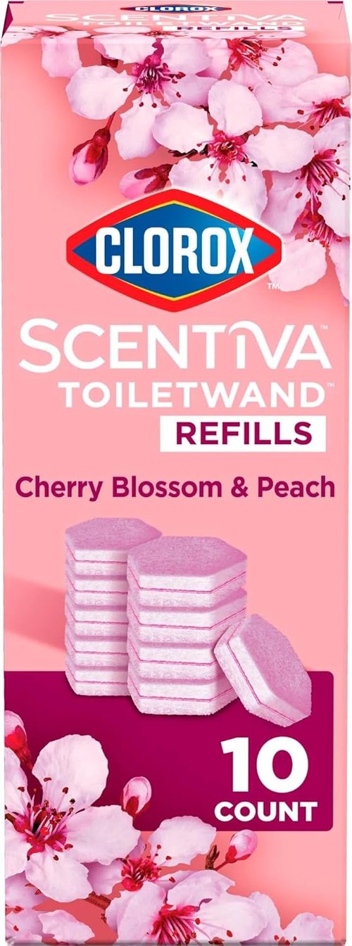 Clorox Scentiva Toilet Wand Refills - Cherry Blossom & Peach Scent, 10 Count