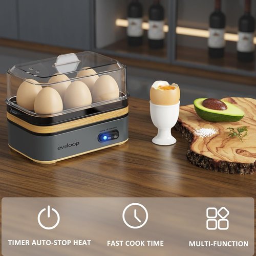 Evoloop Rapid Egg Cooker - Efficient Cooking with 1.7L Electric Kettle | Perfect for Breakfast