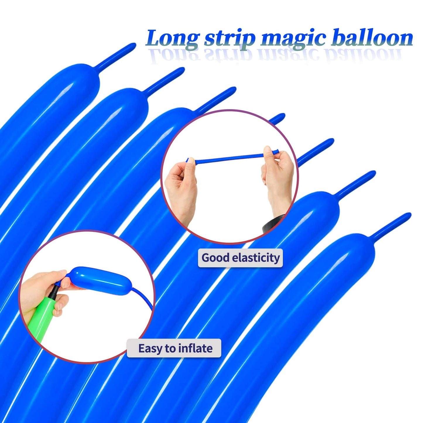 Shiny Thick Latex Blue Balloons - 260 Long for Balloon Animals