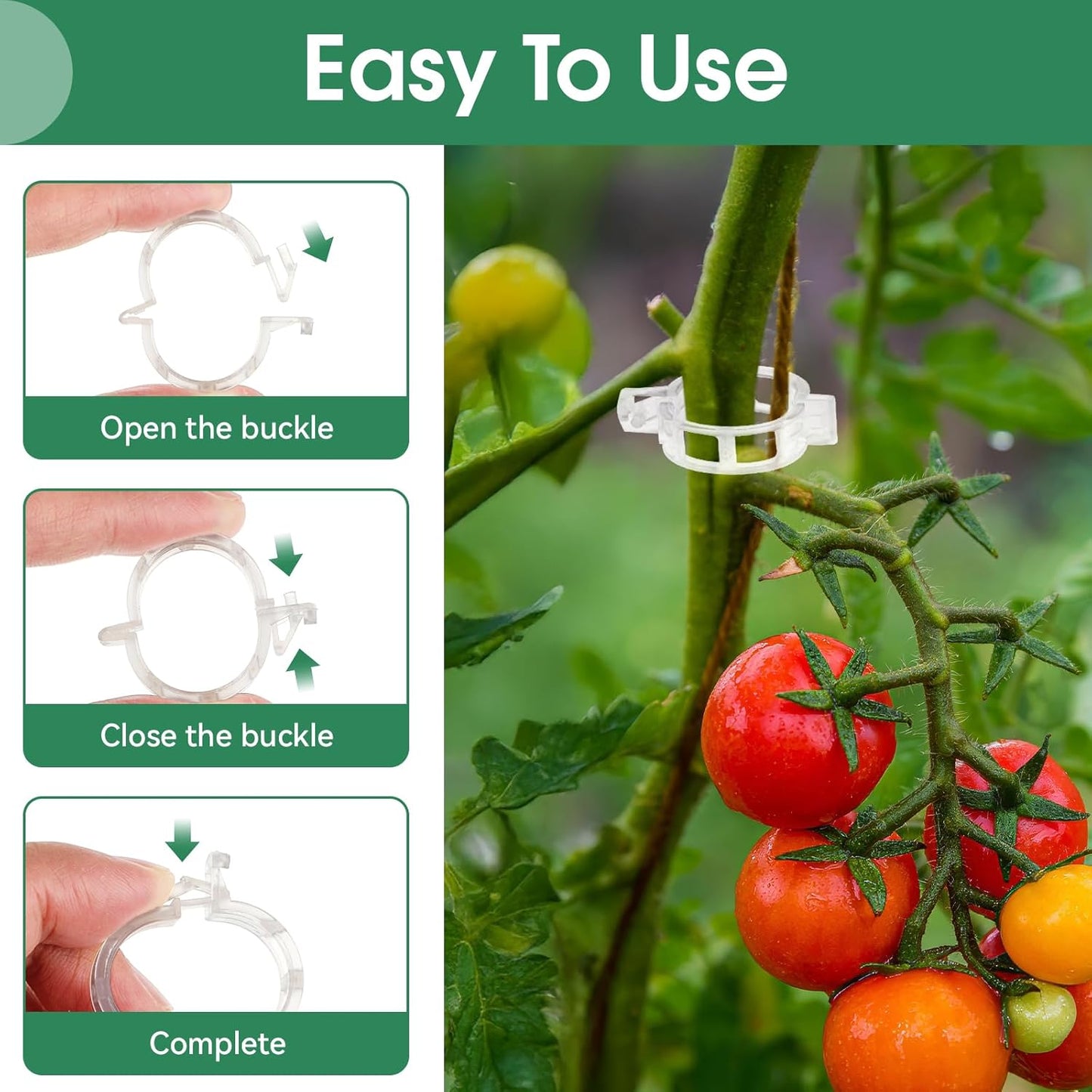 Skiennix 150 Pcs Plant Clips - Durable Support for Climbing Plants, Tomatoes & Vegetables