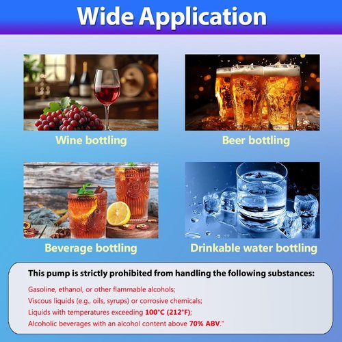 Food Grade Electric Water Transfer Pump 100-240V With Speed Adjustable for Ice Maker,Coffee Machine and Water Cooling,Auto Siphon Self Priming Pump for Bottling Home brew Wine,Beer and Kombucha,2L/Min