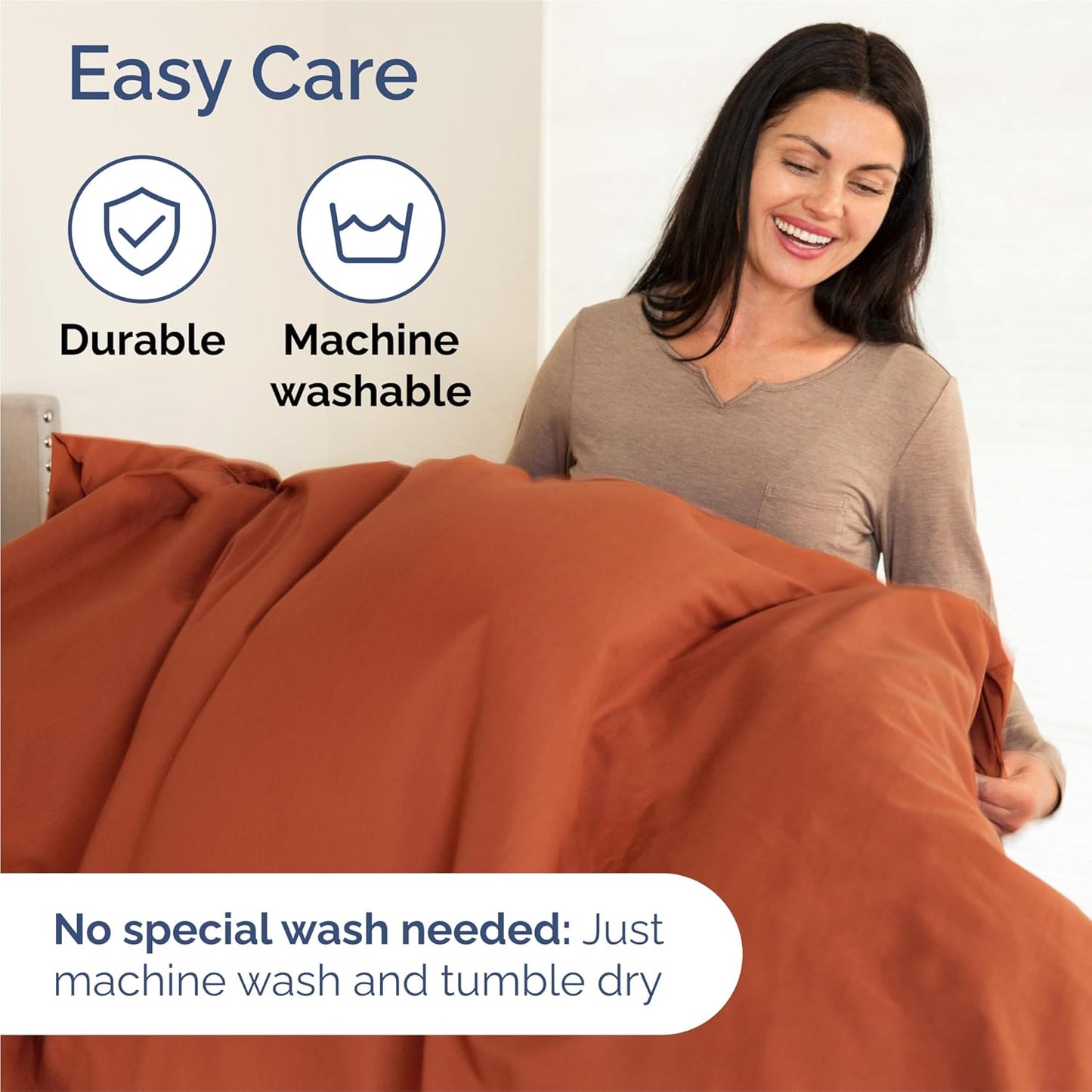 Split King Size 5-Piece Sheet Set | Comfy Cooling Bed Sheets - Hotel Luxury Bedding - Deep Pockets, Wrinkle-Free - Oeko-Tex Certified - Terracotta