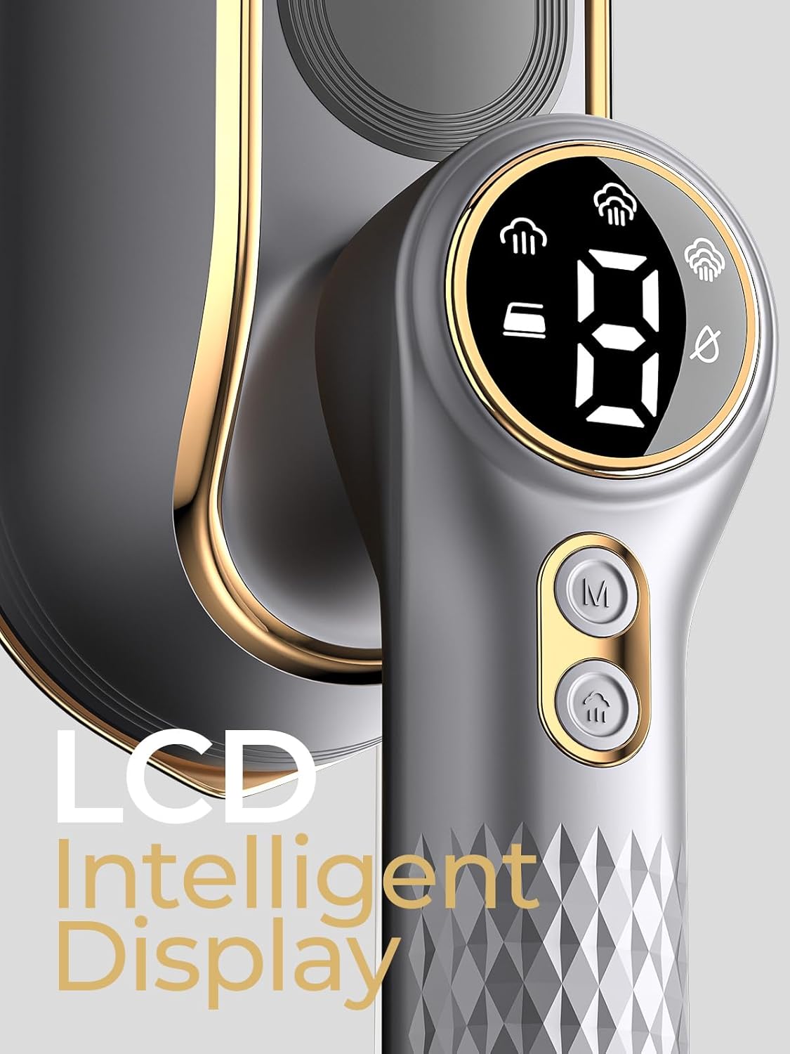 Skiennix Portable Travel Steamer - 1200W Handheld Fabric Steamer with LCD Display, 10S Fast Heat-Up, 150ml Tank, Grey Gold