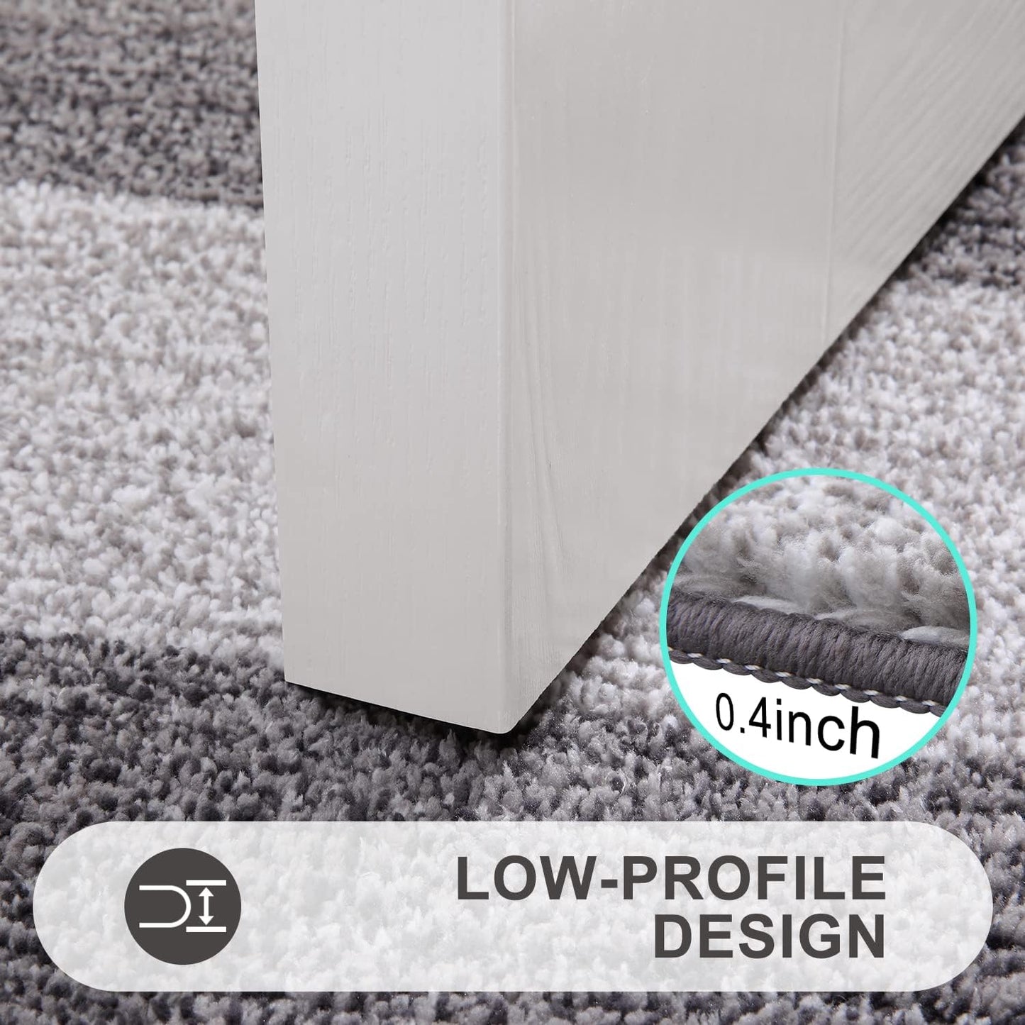 Kitinjoy Indoor Outdoor Door Mat - Non-Slip Absorbent Dirt Trapper | 30x17 Low-Profile Grey Doormat