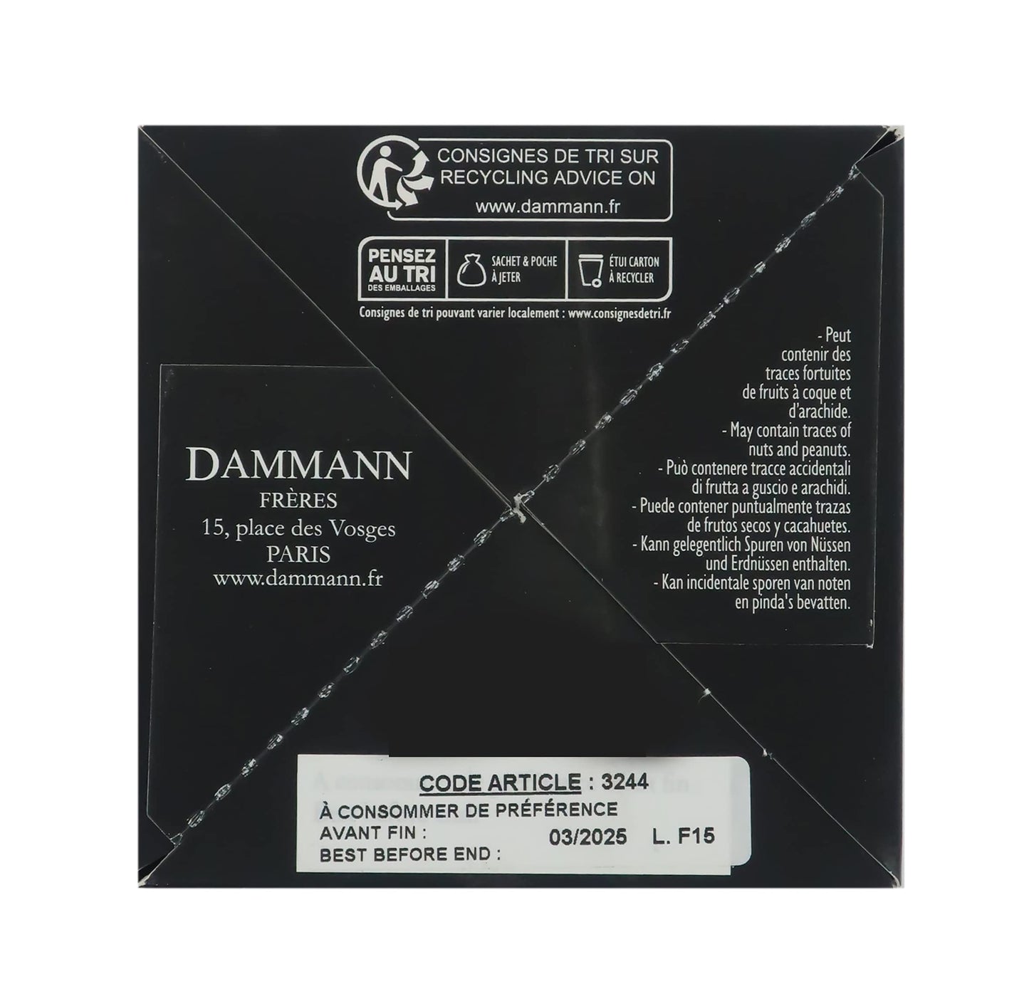 Goût Russe Douchka, Citrus Fruits-Flavoured Black Tea, Box of 25 Cristal® Teabags, Dammann Frère