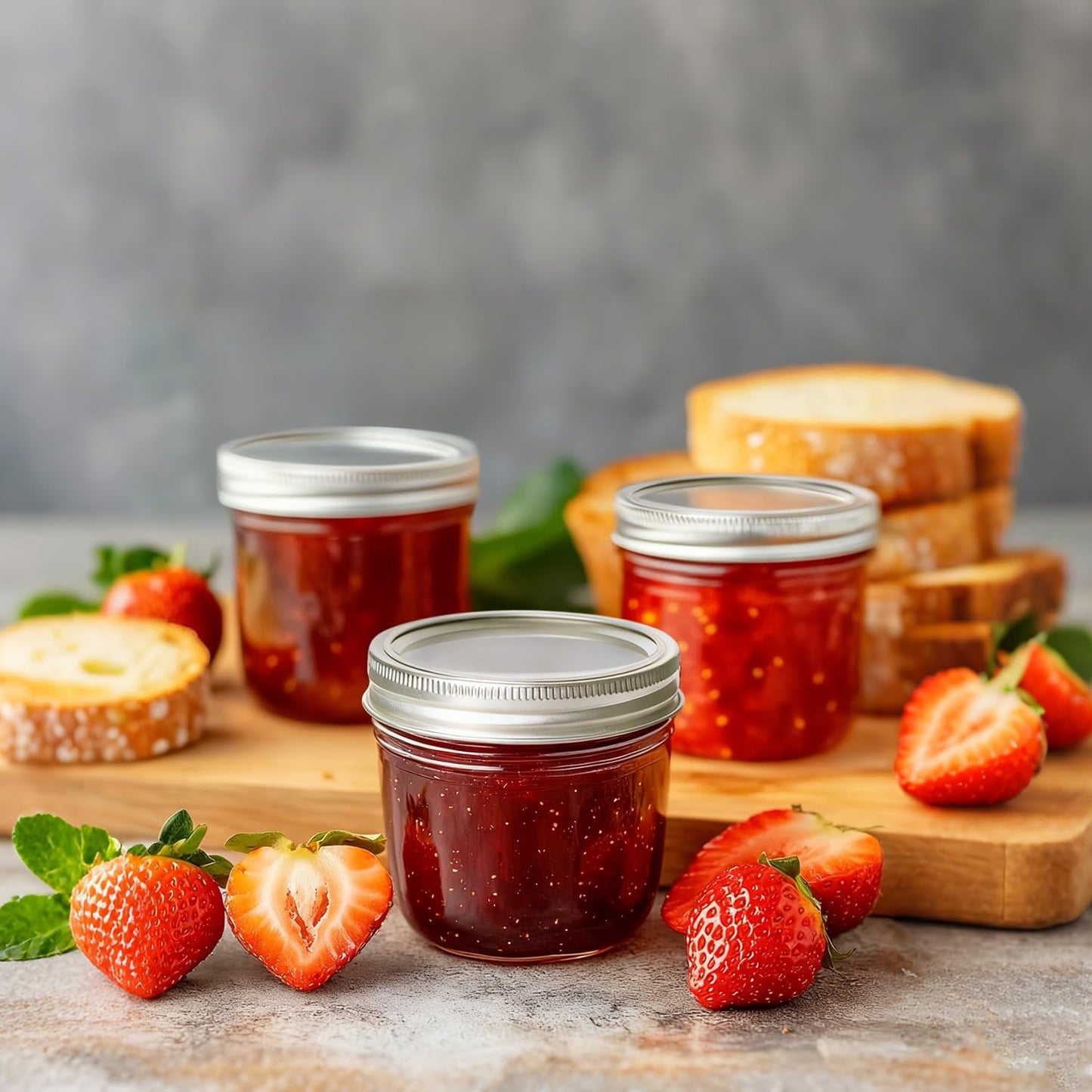 ComSaf Wide Mouth Mason Jars with Lids 8 oz 6Pcs, Half Pint Small Mason Containers, Canning Jars for Jam, Jelly, Meal Prep, Overnight Oats, Yogurt Parfait, Shower Wedding Favors, DIY Candles Decor