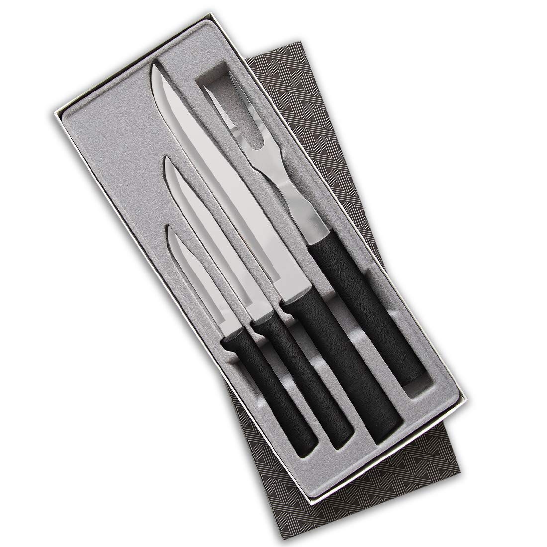 Rada Cutlery Prepare Then Carve Carving Black Handled Knife Gift Set eith Quick Edge Knife Sharpener