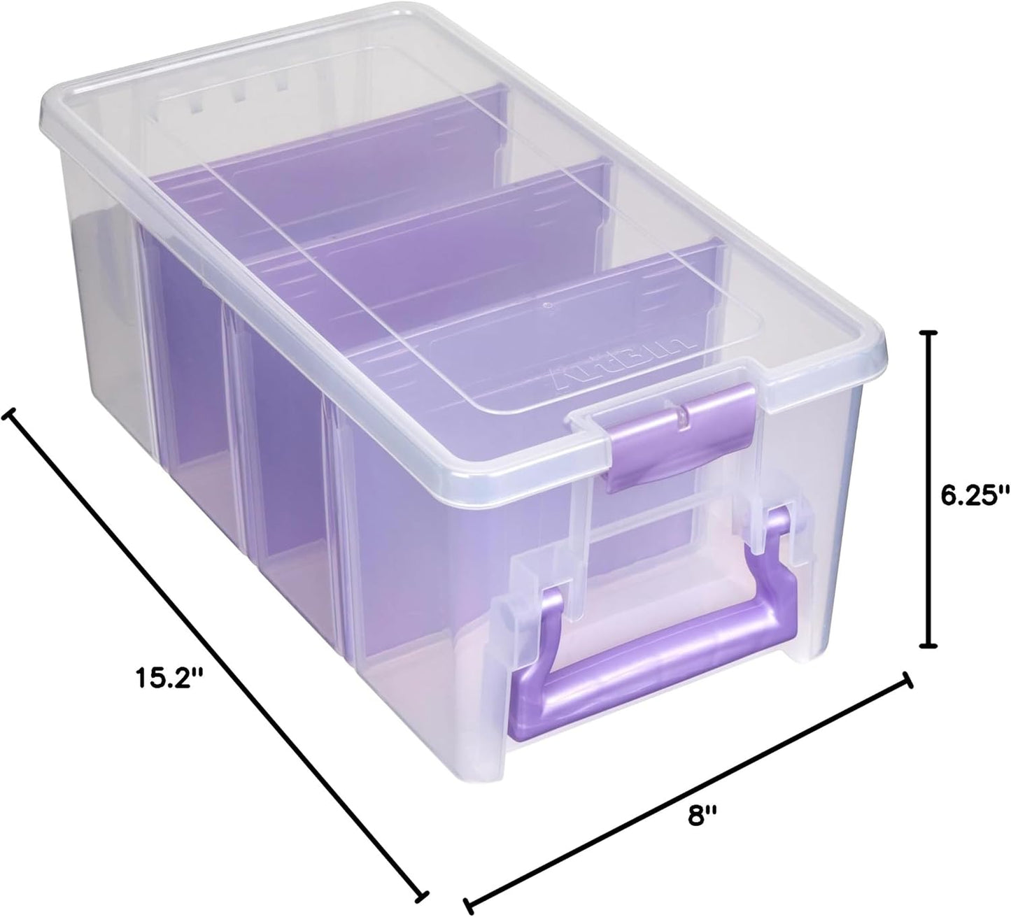 ArtBin Semi Satchel Craft Organizer - Portable Clear Plastic Storage Case with 3 Dividers
