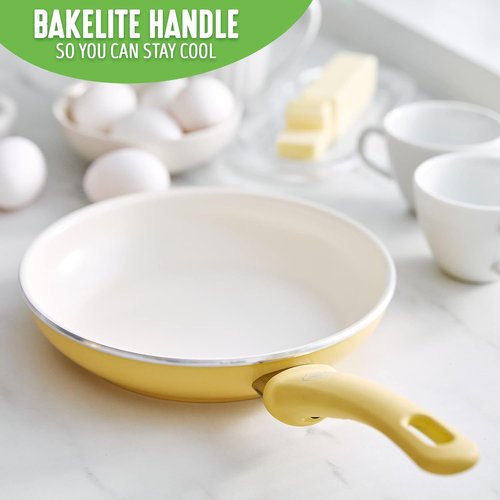 GreenLife Nonstick Frying Pan - 8" Ceramic Skillet, PFAS-Free, Dishwasher & Oven Safe, Yellow