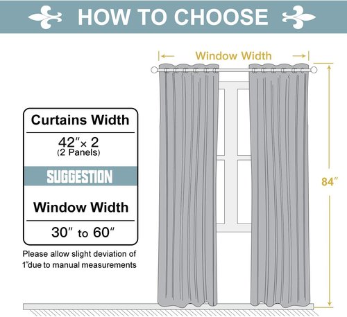 ChrisDowa Blackout Curtains - Thermal Insulated Room Darkening Panels Set (Dark Grey, 42W x 84L)