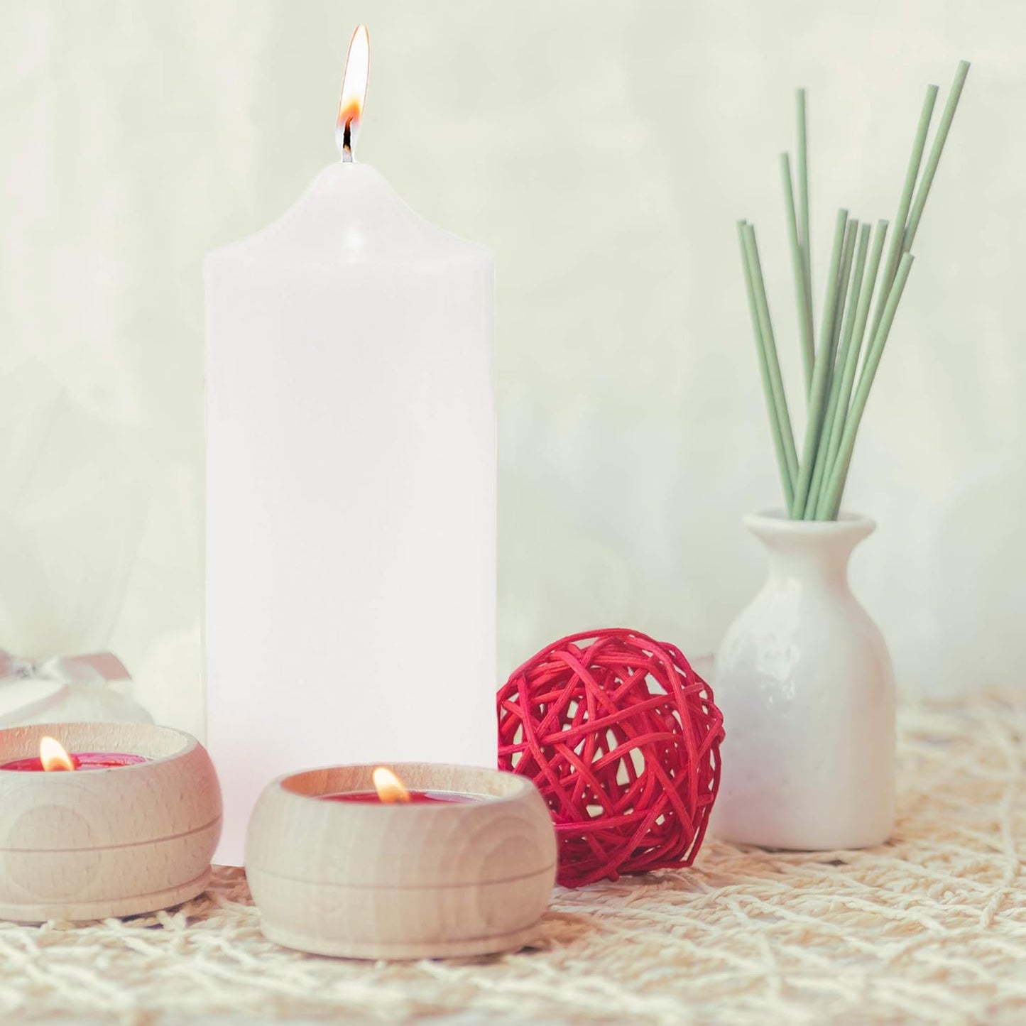 Unscented White Pillar Candle 3"x9" - Smokeless Cotton Wick for Weddings & Home Decor