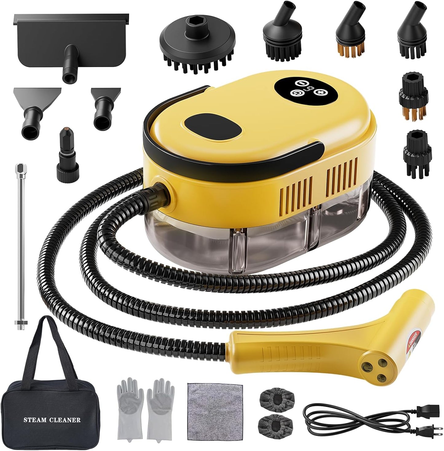 Skiennix Handheld Steam Cleaner - 15-in-1 High Pressure Steamer for Home & Kitchen | Fast 10s Heating