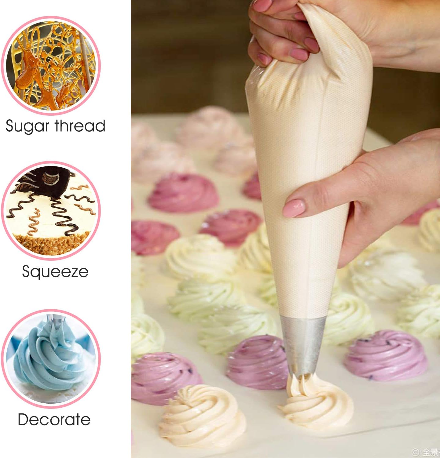 VolksRose 18-Inch Disposable Piping Bags - 100 Anti-Burst Non-Slip Cake Decorating Bags for Icing and Frosting