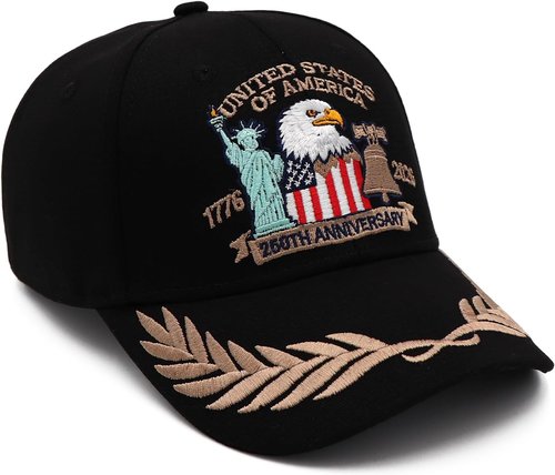 250 Anniversary USA Hat - Adjustable Embroidered Patriotic Baseball Cap | Celebrate in Style