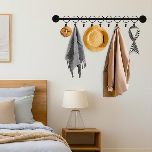 Ginbel Direct 24 Pack 2 Inches Openable Curtain Rings with Clips, Drapery Metal Clip Iron Drapes Hangers Decorative for Windows Rods Rustproof, Black