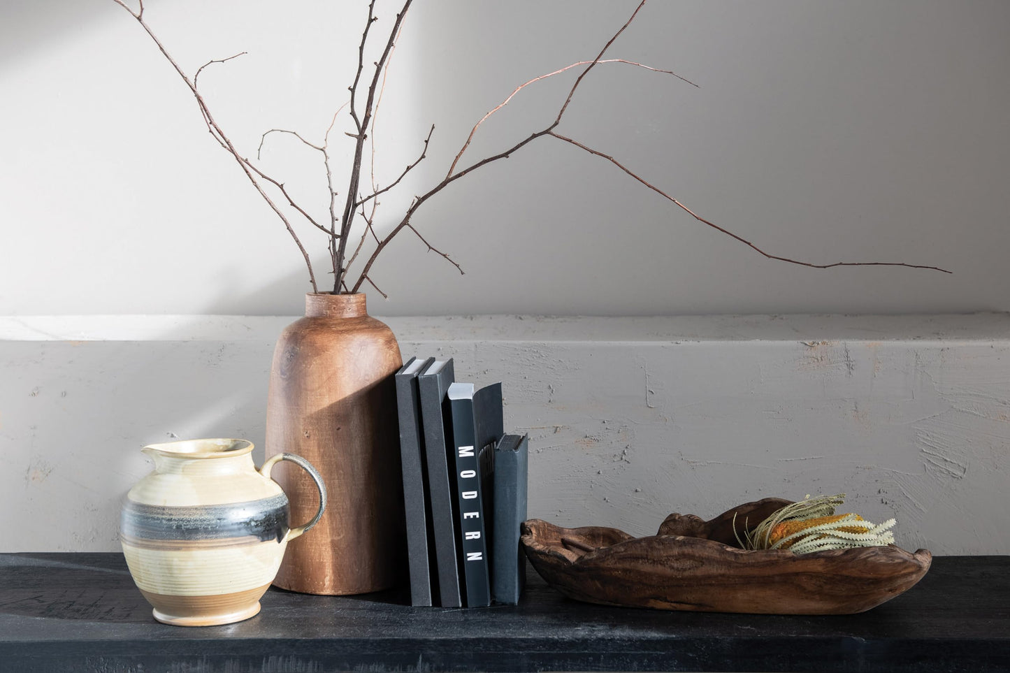 Creative Co-Op Paulownia Wood Vase, Brown