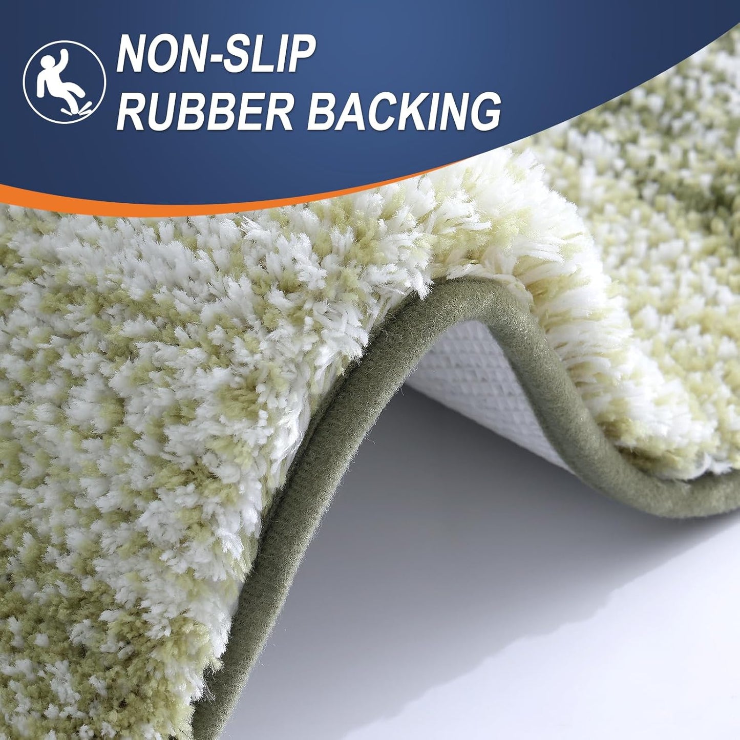 OLANLY Large Bathroom Rugs - Extra Soft Microfiber Mat 54x24 | Quick Dry, Washable, Dark Green