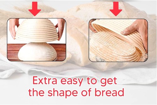 9 Inch Round Banneton Proofing Basket Set by [Brand Name] - Perfect for Sourdough & Artisanal Baking | 2 Pack