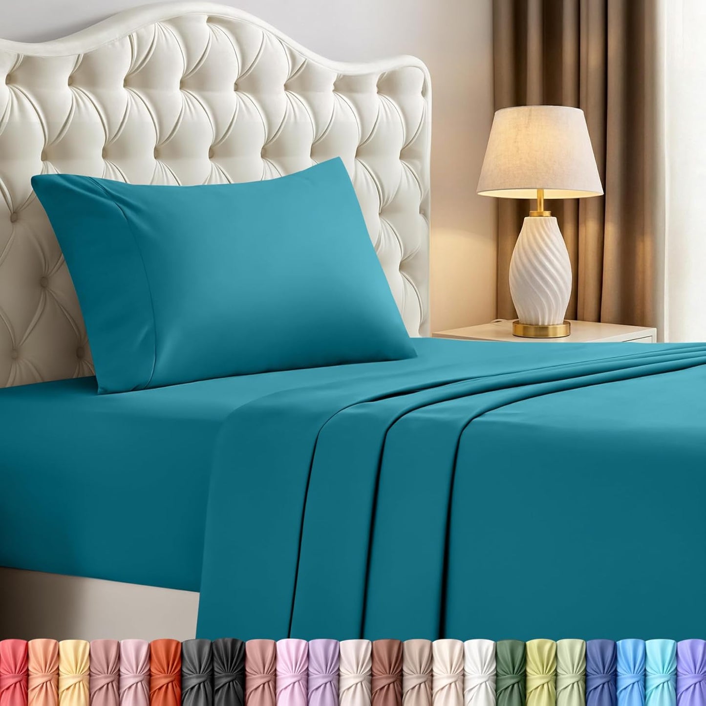 Utopia Bedding Twin Sheet Set - Soft & Breathable 3-Piece Microfiber Bed Sheets | Denim Blue