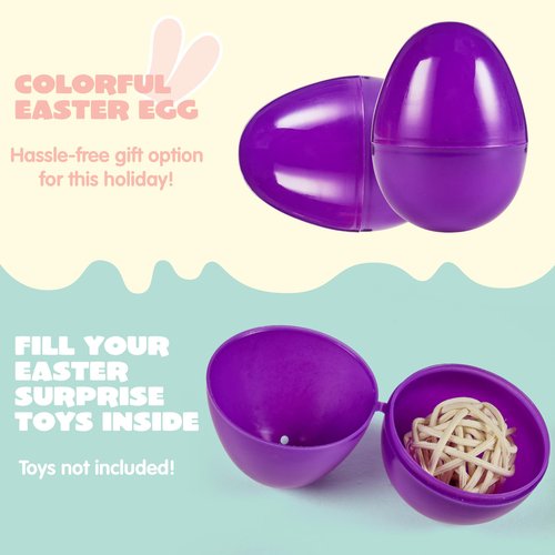 JOYIN 200 PCS 2.3" Easter Eggs, Empty Plastic Eggs Fillable Colorful Bright Eggshell Bulks for Easter Hunt, Filling Treats, Party Favor, Basket Stuffers, Classroom Prize Supplies