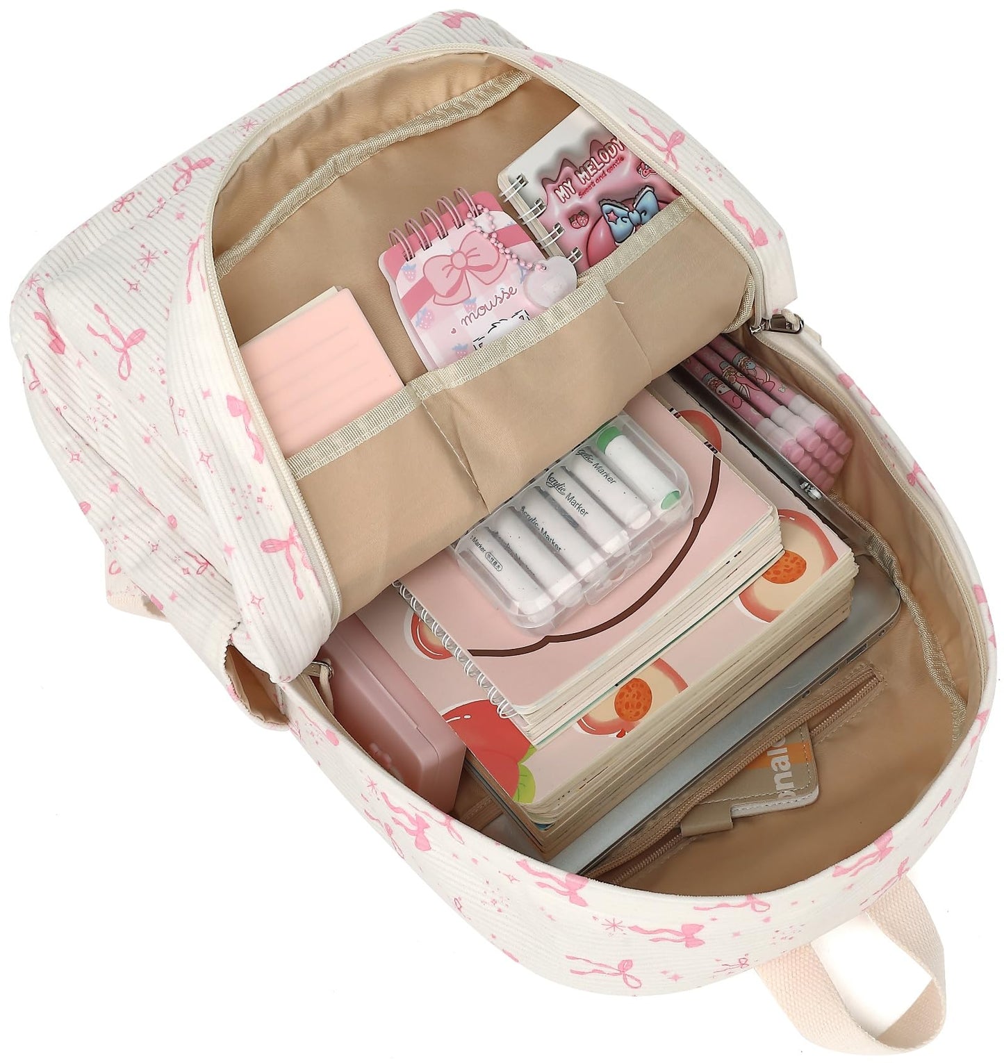 BTOOP School Backpack for Girls Kids Teens Cute School Bookbag Set with Insulated Lunch Box Pencil Case